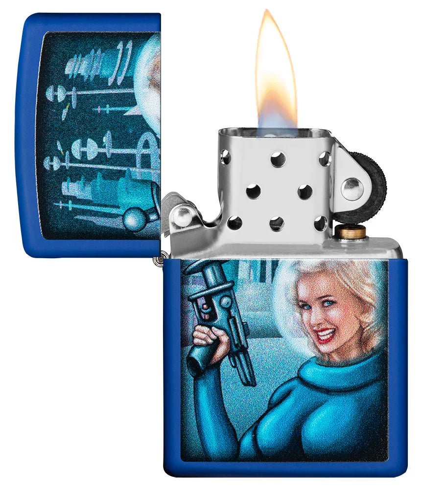 Royal Blue Matte Pocket Lighter F3558