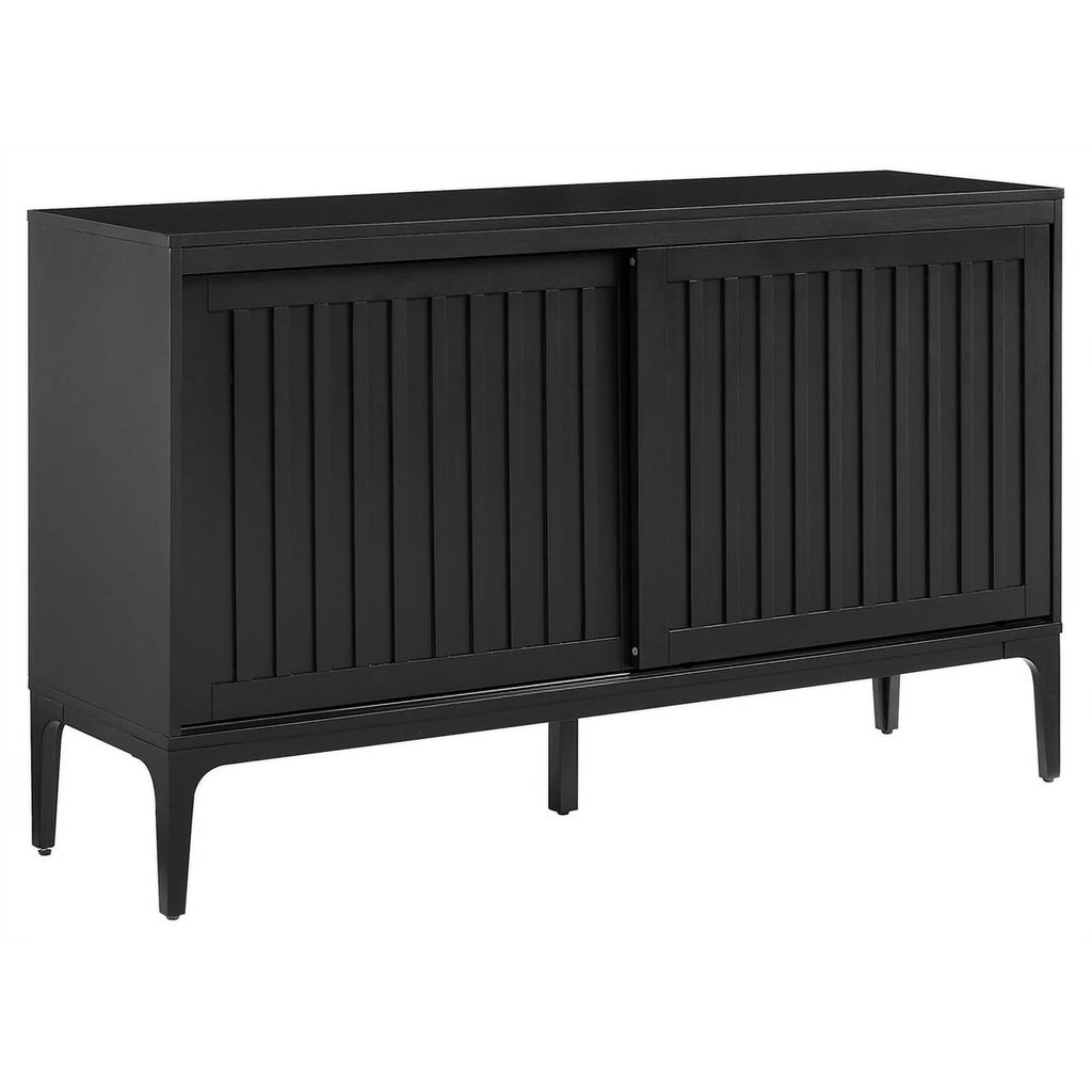 Matte Black Particle Board Wood Sideboard V43905