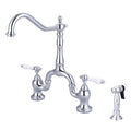 Polished Chrome Kitchen Bridge Faucet with Sidespray and Lever Handle Z536373