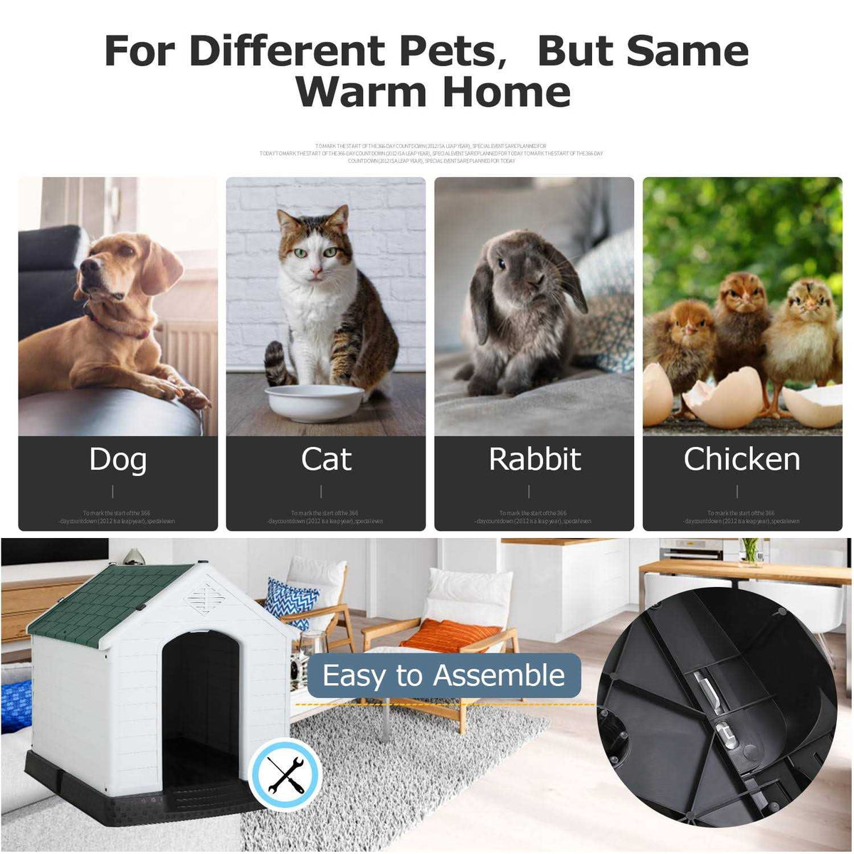 Large Insulated Plastic Dog House H809947
