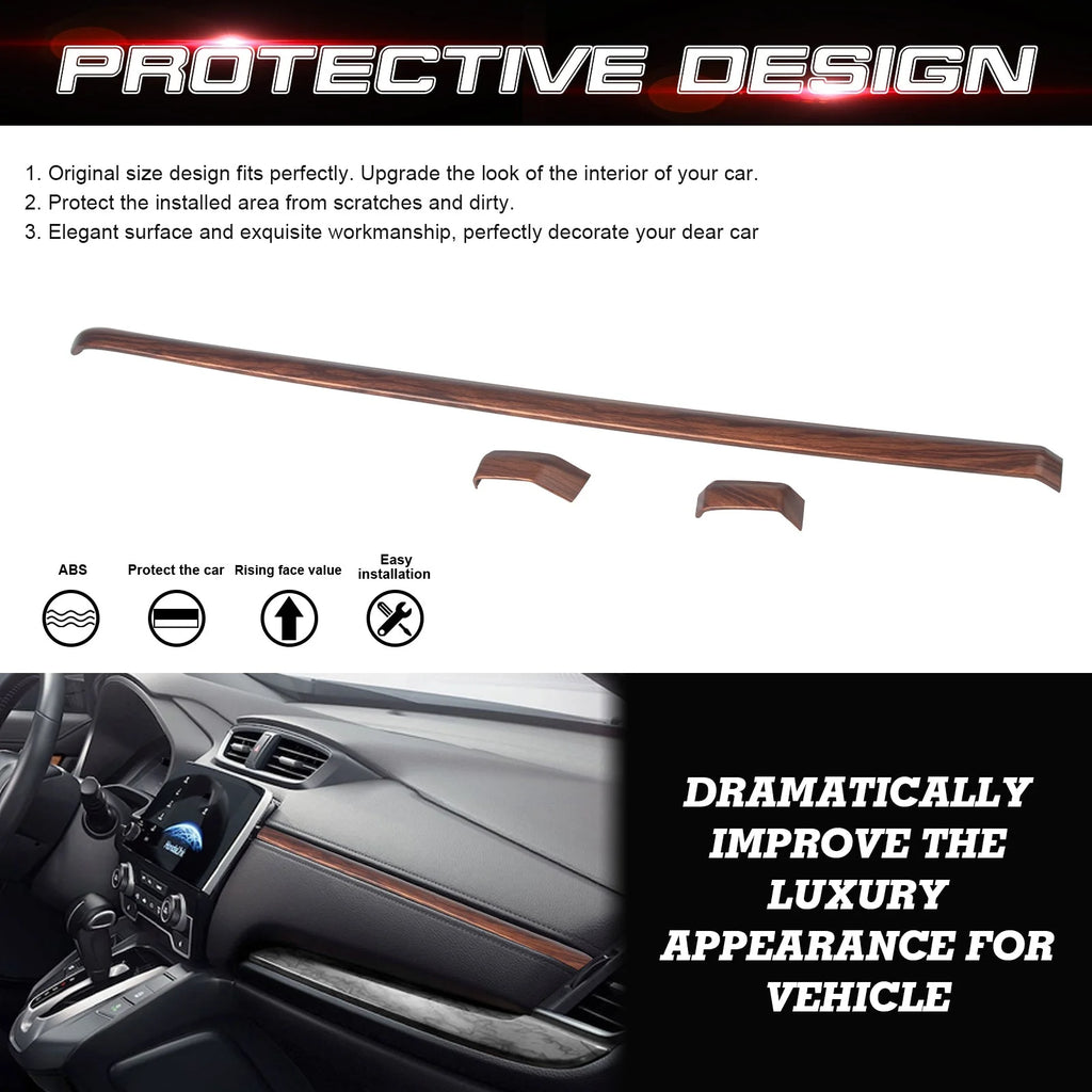 Interior Center Console Upper Stripe Panel Cover Trim Peach Wood Grain K43989