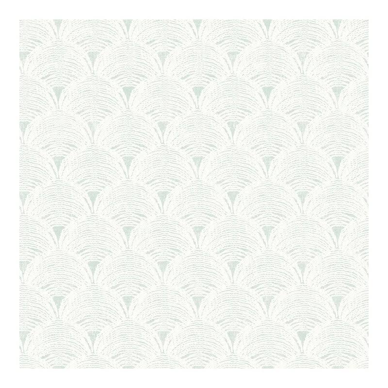 Teal Scalloped Wallpaper T647