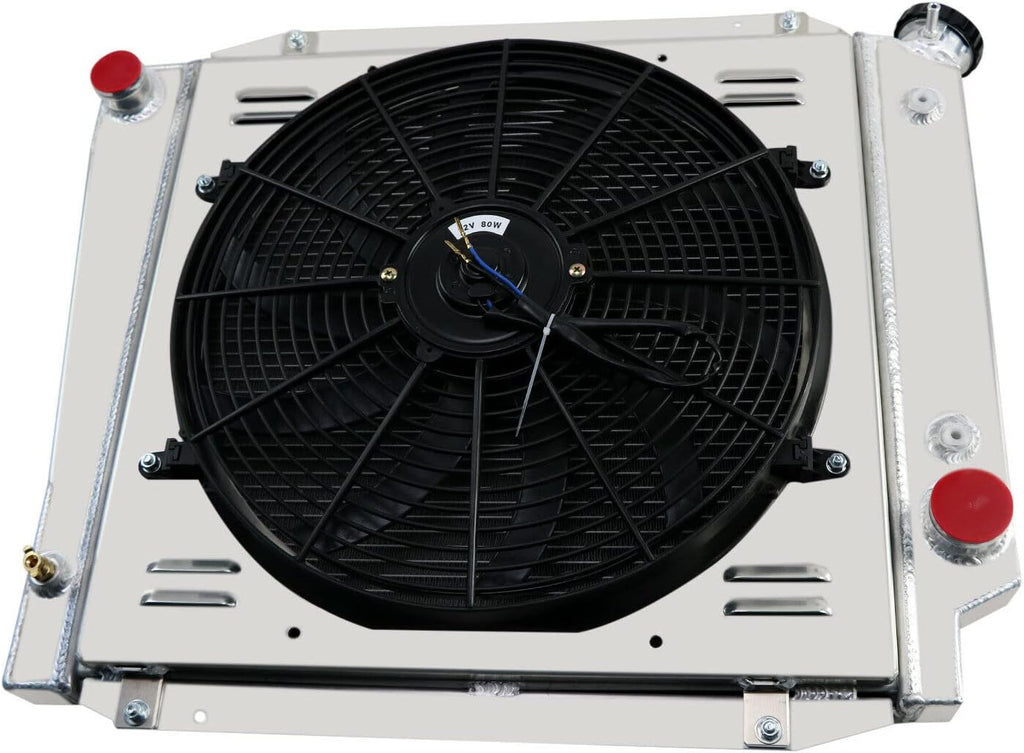 4 Row Aluminum Radiator with Shroud Fan and Relay R32784