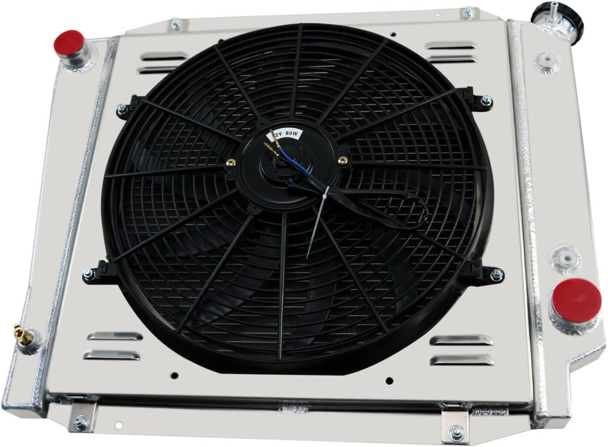 4 Row Aluminum Radiator with Shroud Fan and Relay R32784