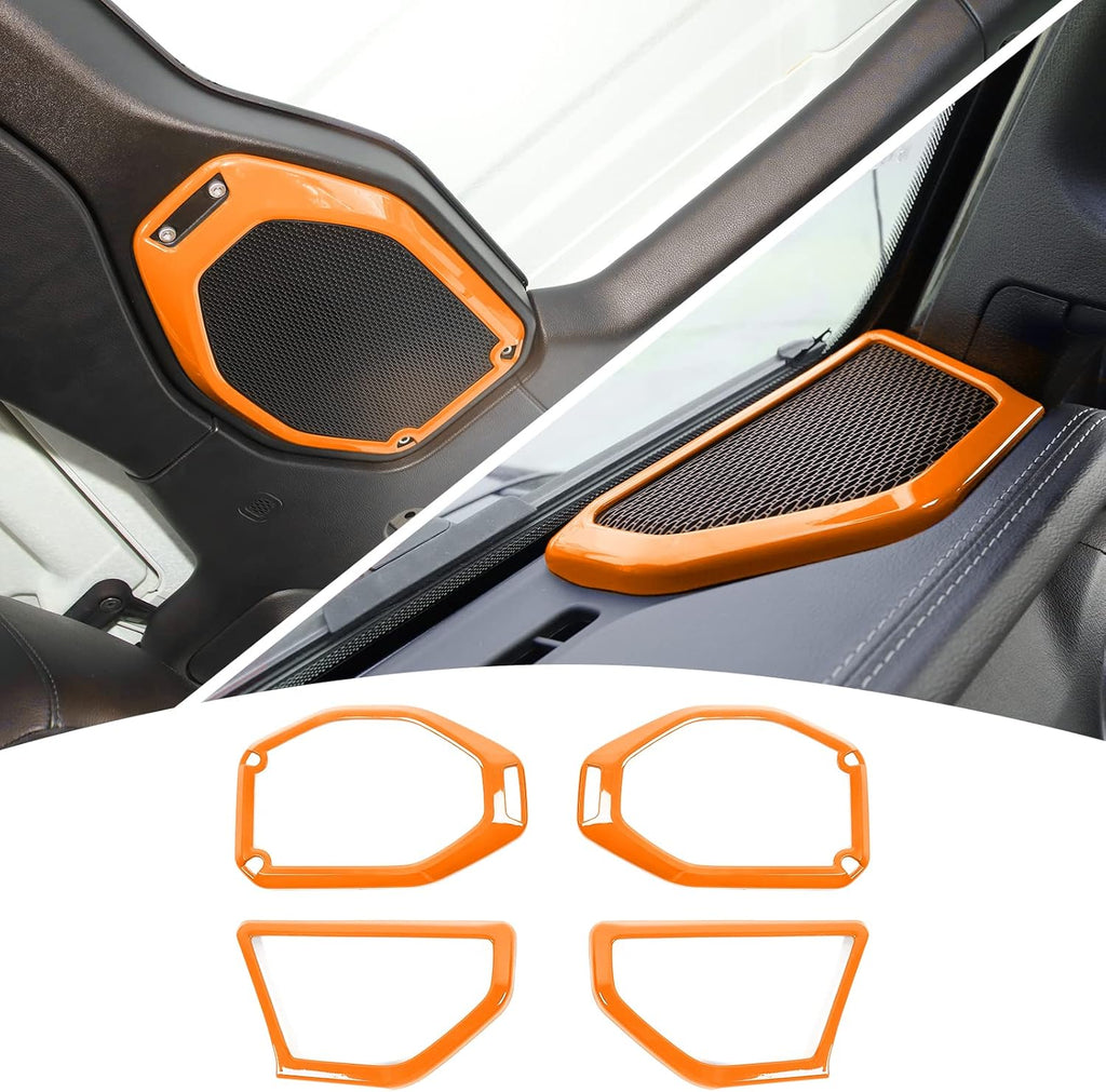 4PCS Car Roof Speaker & A Pillar Speaker Cover Trim Interior Accessories (Pink) K756392