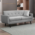68" Futon Sofa 2-Seat Loveseat with Cushion, Light Gray Y40306