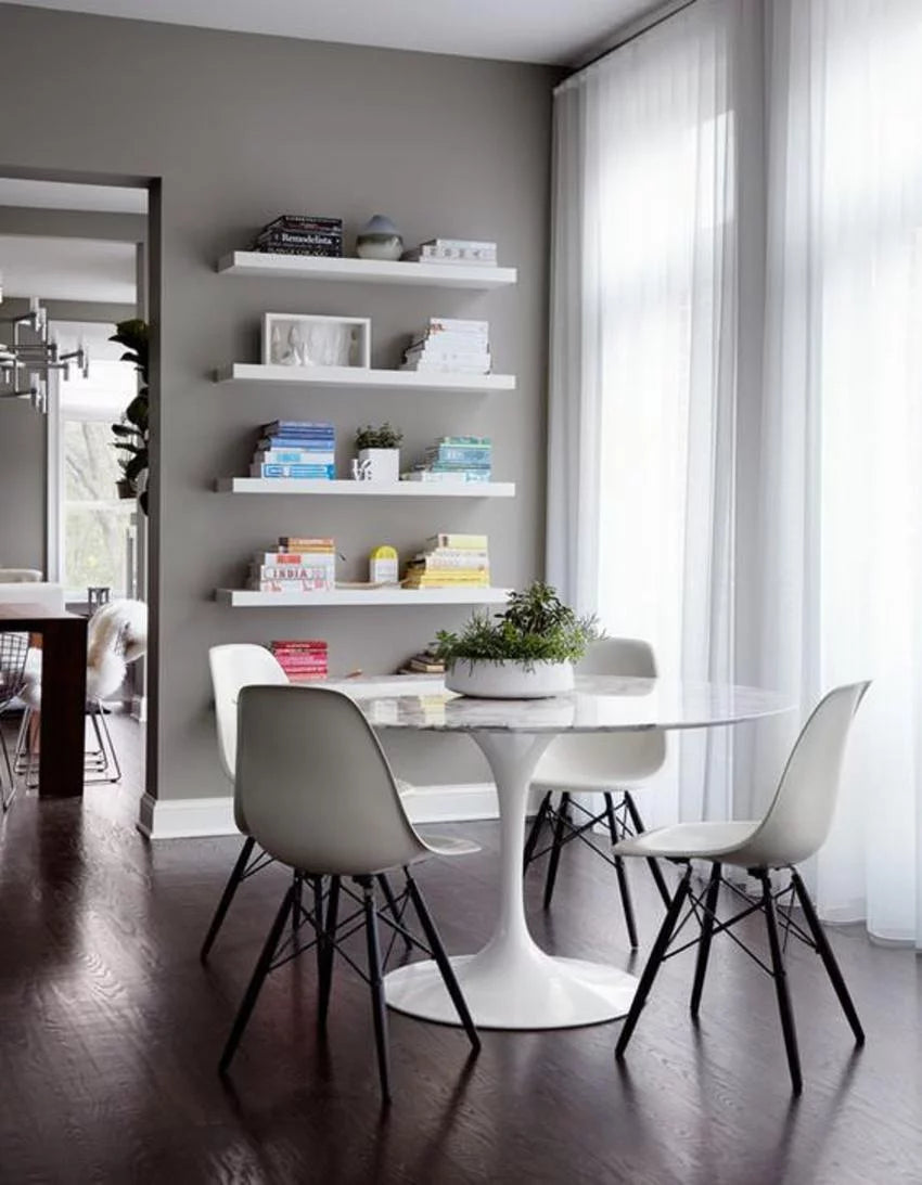 Set of 4 White Plastic Dining Chair J7725