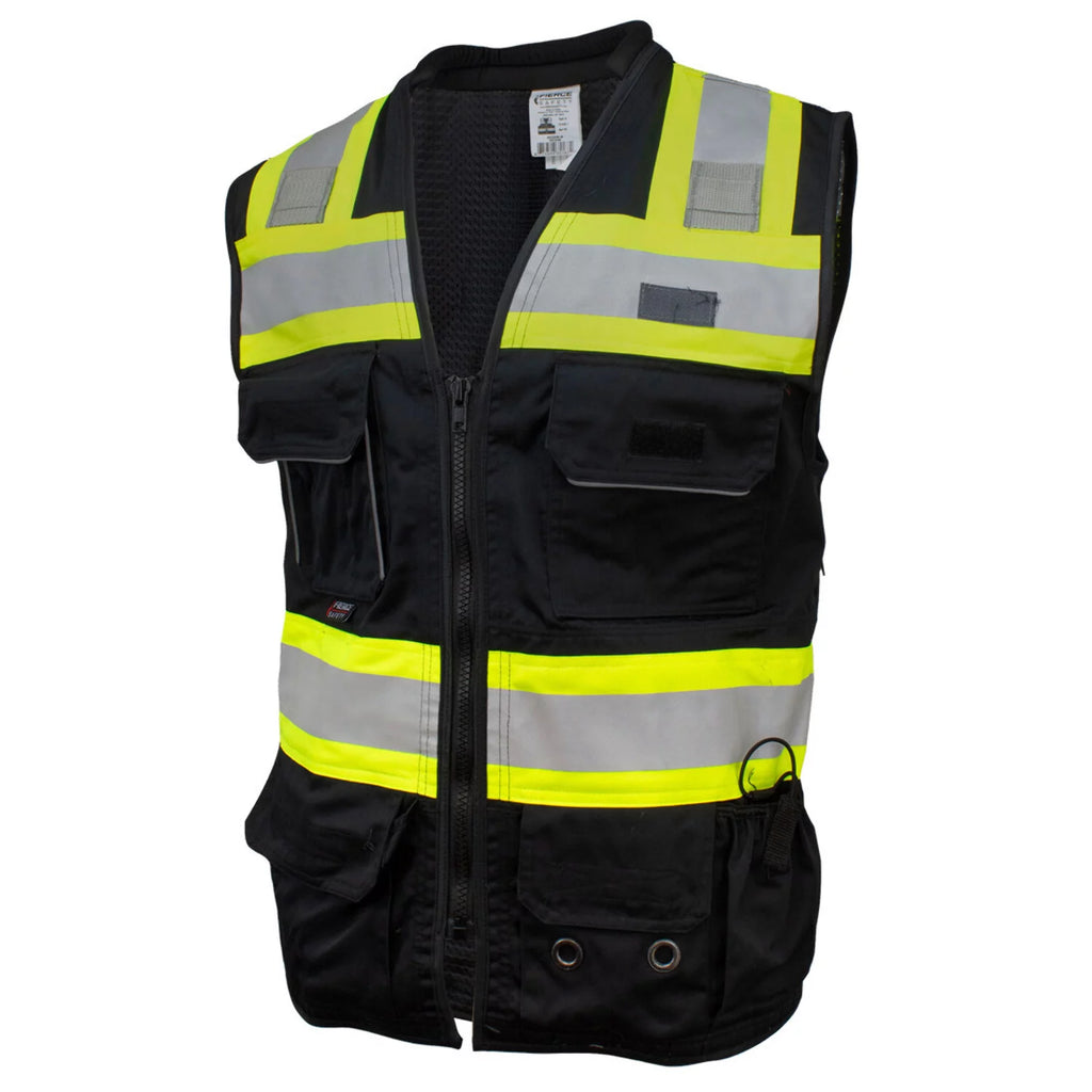 Black Surveyors Class 1 Vest with Tablet Pocket T187