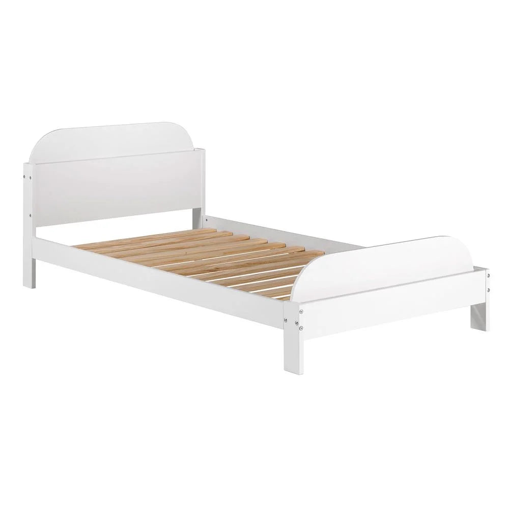 Solid Wood Twin Bookcase Bed - White Q71975