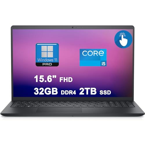 15.6" FHD Anti-Glare Multi-Touch Laptop with 11th Gen Intel i5-1155G7, 16GB DDR4, 1TB SSD, Intel Iris Xe Graphics, Win11 Pro Black D4904