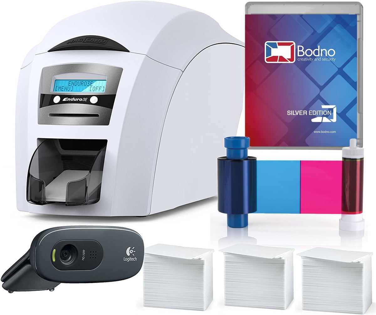 Dual Sided ID Card Printer & Supplies Package C1202