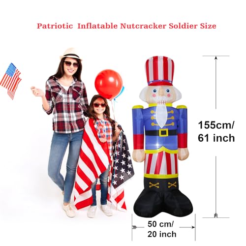 8Ft Patriotic Nutcracker Inflatable Decoration Z5890