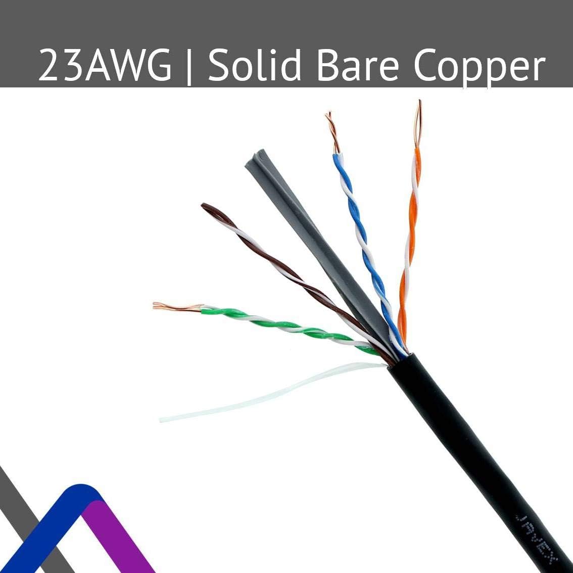 1000 Feet Black Outdoor UTP Ethernet Bulk Cable O675477