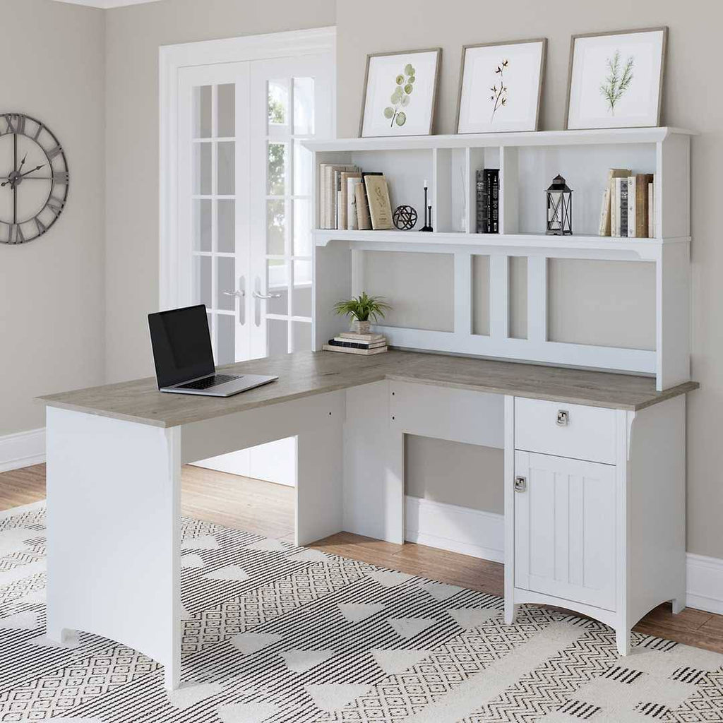 60W L Shaped Desk with Hutch R2693