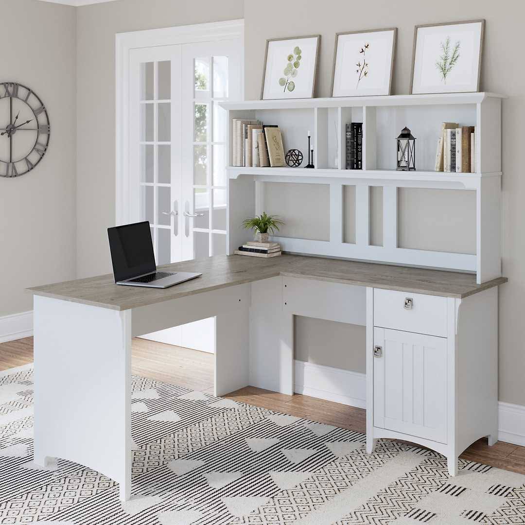 60W L Shaped Desk with Hutch R2693
