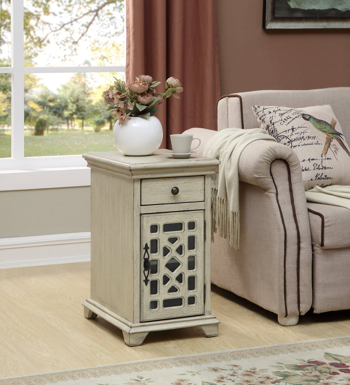 One Drawer One Door Chairside Cabinet S76371