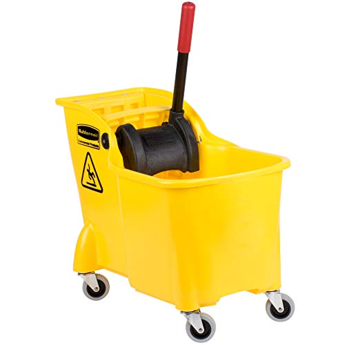 31 QT Yellow Mop Bucket and Wringer Combo on Wheels R457