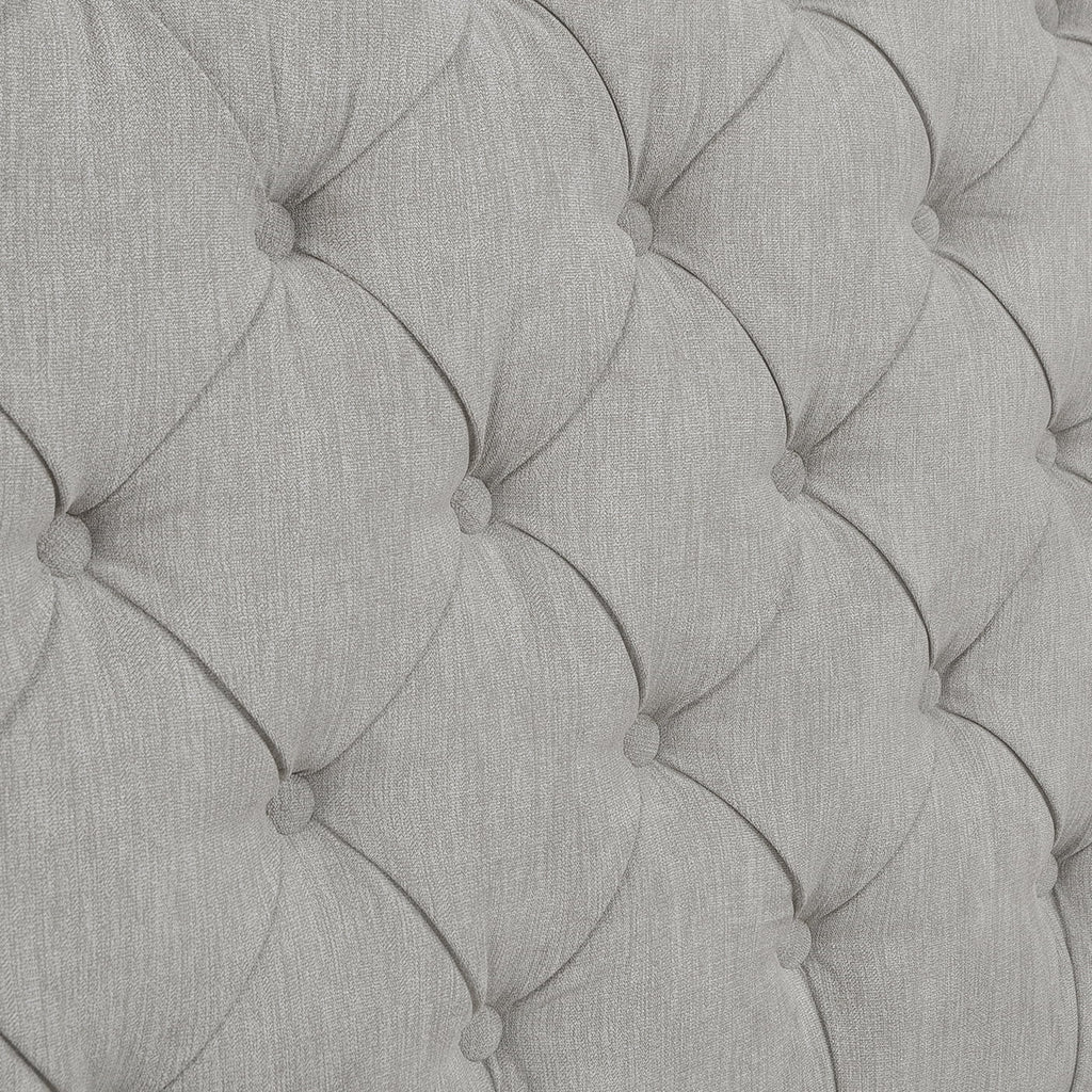King Silver Grey Polyester Upholstered Platform Bed Frame E391473