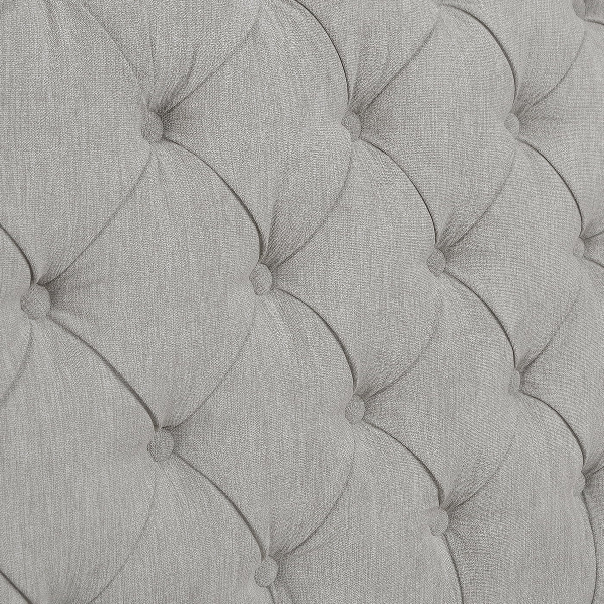 King Silver Grey Polyester Upholstered Platform Bed Frame E391473