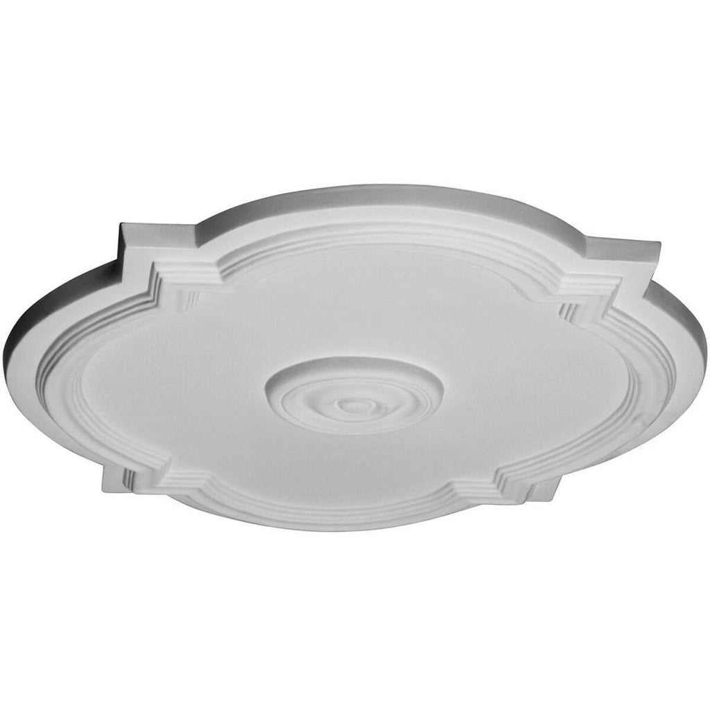 21 1/4x22W x 17 3/8x22H x 1x22P Hand-Painted Frost Ceiling Medallion V866