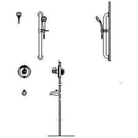 Chrome Universal Tub Trim, Hand Shower and Grab Bar H7953