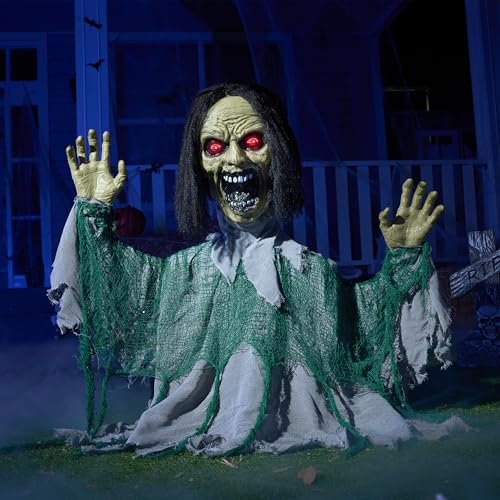 Animated Zombie Groundbreaker Outdoor Decor with Light Up Eyes K96005