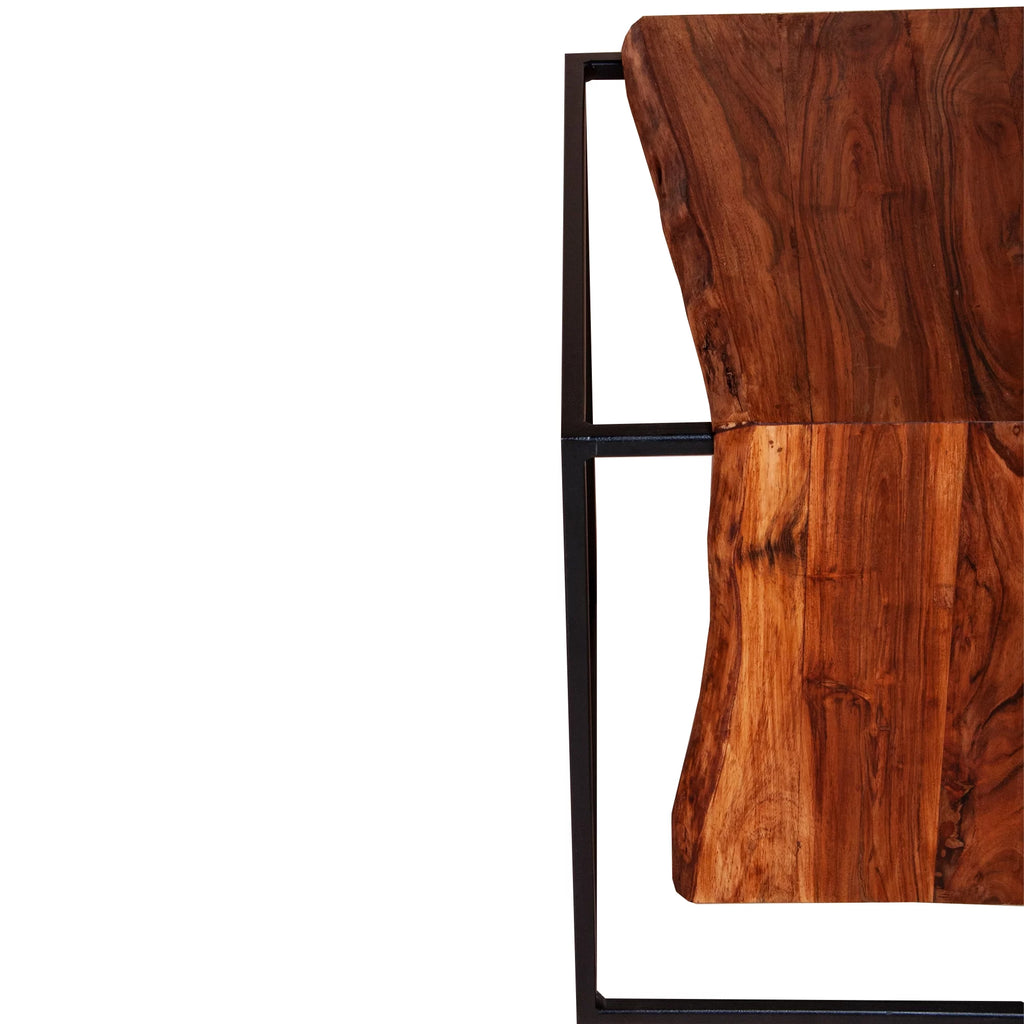 21 Inch Solid Acacia Wood Live Edge Side Table B5633