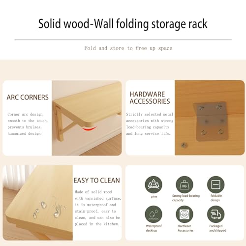 Solid Wood Wall Mounted Folding Desk 100*50CM O80453
