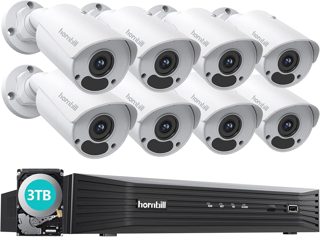 4K PoE Security Camera System 8MP 16 Channel 8Pcs with 3TB Hard Drive L3779