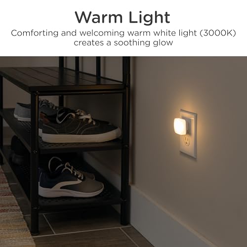 Mini Square LED Night Light, Plug-in, Dusk to Dawn Sensor, 4 Pack P894