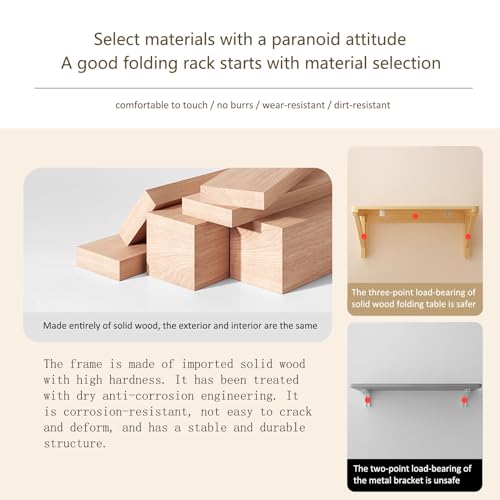 Solid Wood Wall Mounted Folding Desk 100*50CM O80453
