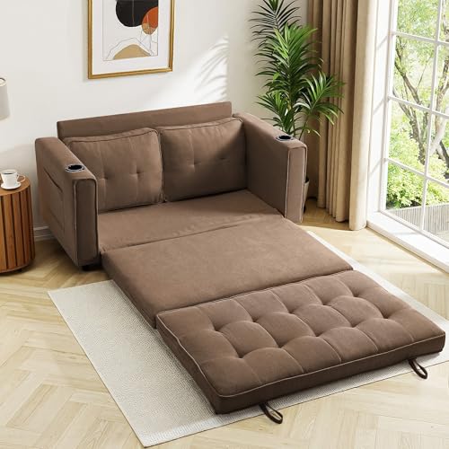 Dark Blue Convertible Sleeper Sofa P866475