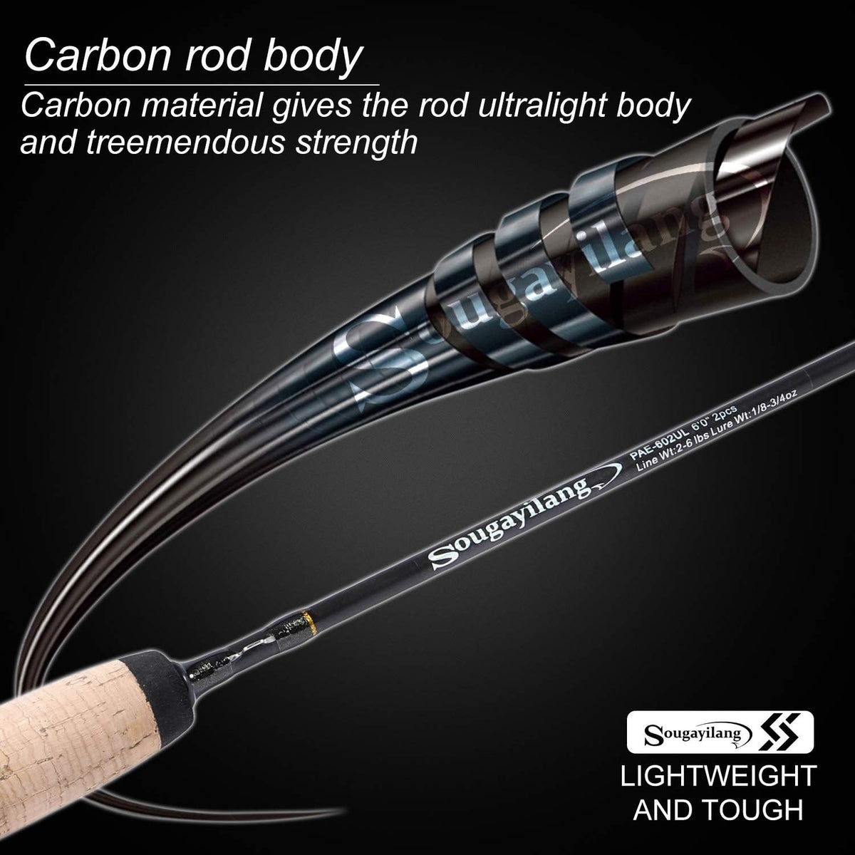 Graphite Lightweight Ultra Light Trout Rods 2 Pieces Cork Handle Spinning Fishing Rod Z461018