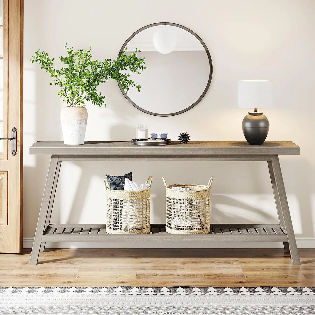 Grey Farmhouse Console Table X85190