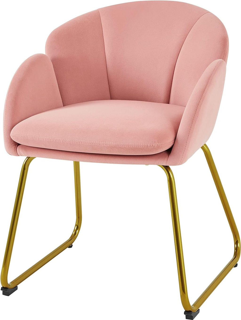 Flower Velvet Barrel Chair with Golden Metal Legs Q830