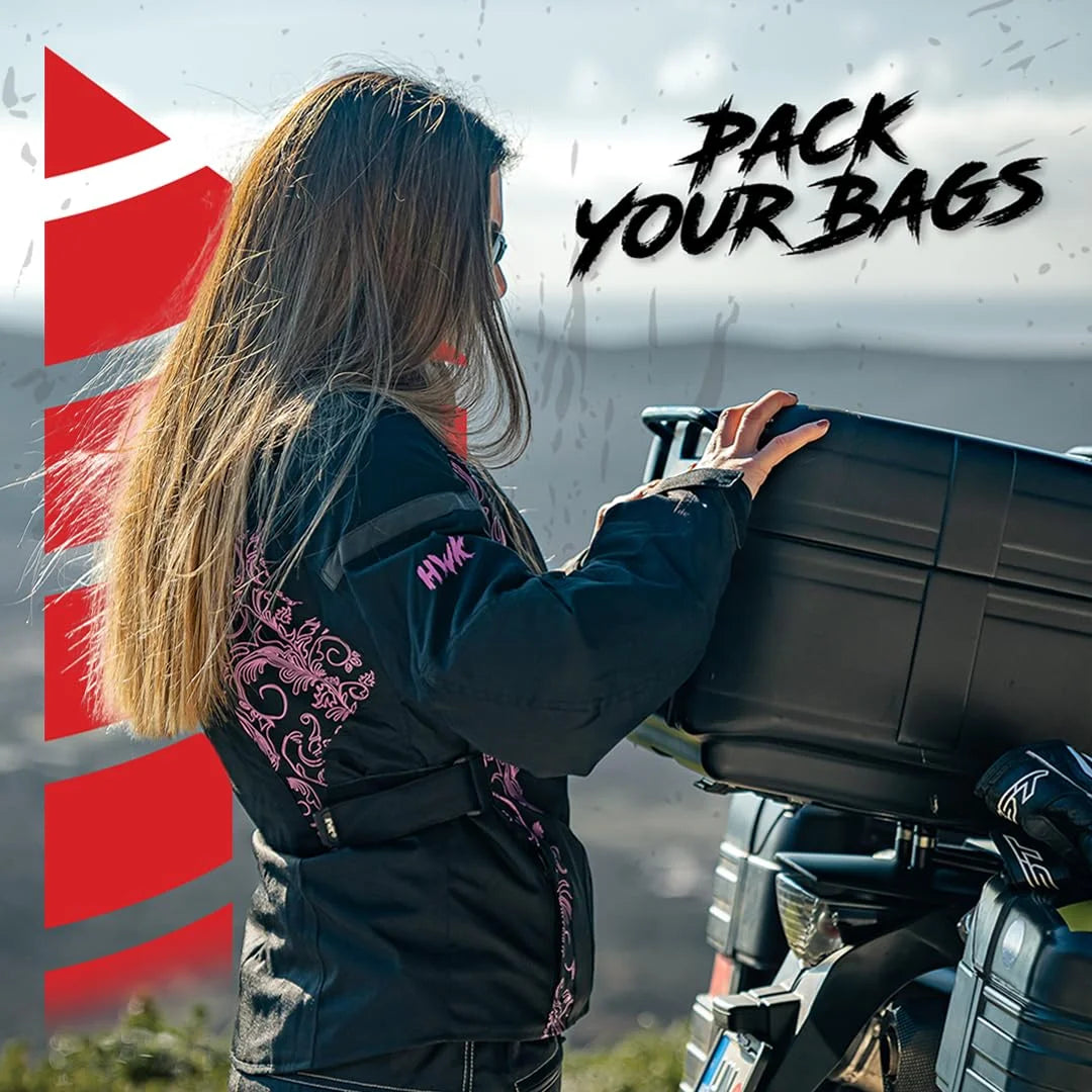 Water Resistant Textile Motorcycle Jacket with CE Armor Black & White Large D257
