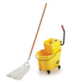 Heavy-Duty Wet String Mop with 35 qt. Mop Bucket with Wringer Combo Z491279