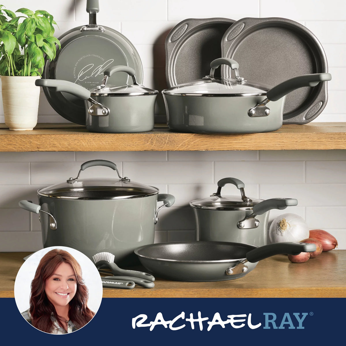 15 Piece Hard Enamel Nonstick Pots and Pans Set O474269