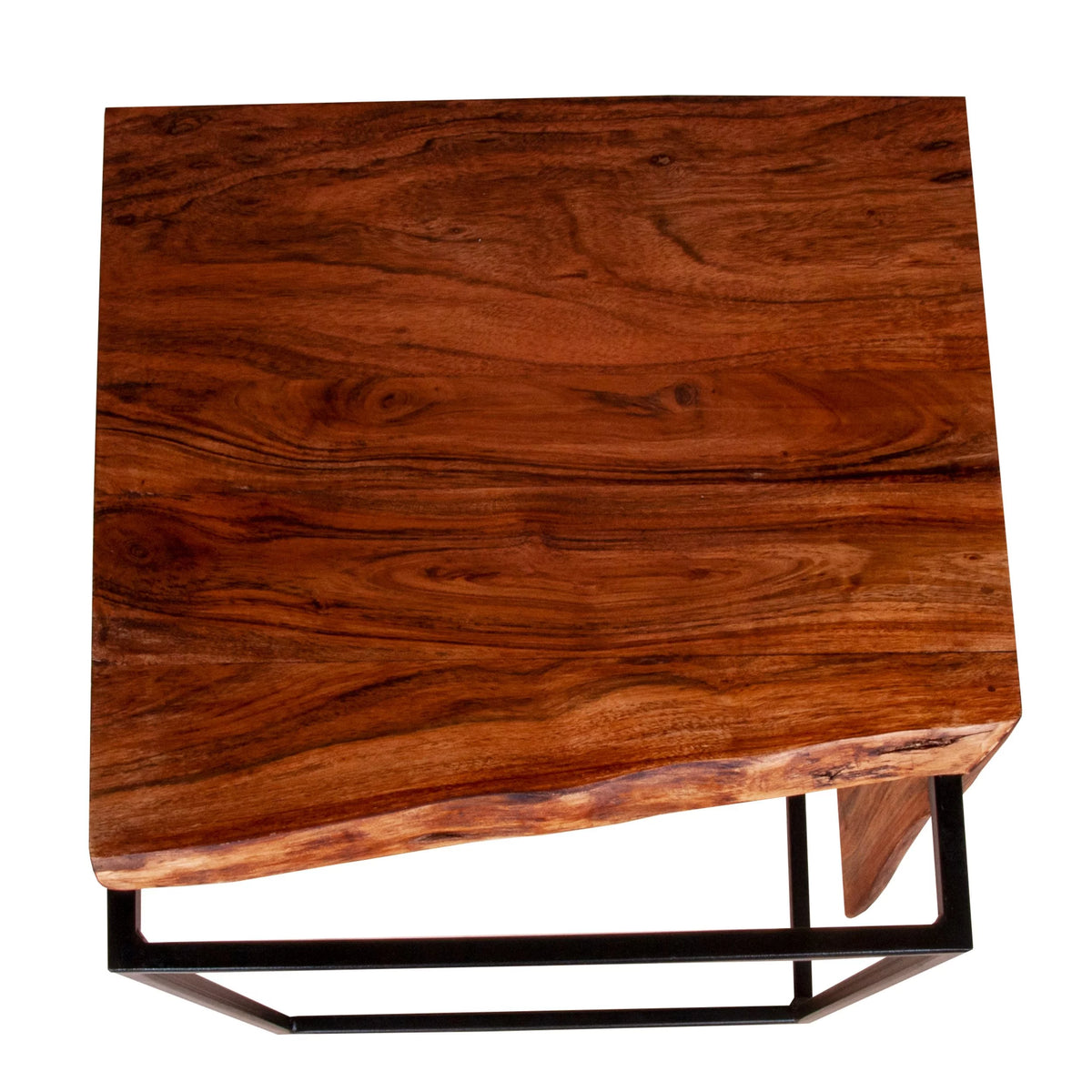 21 Inch Solid Acacia Wood Live Edge Side Table B5633