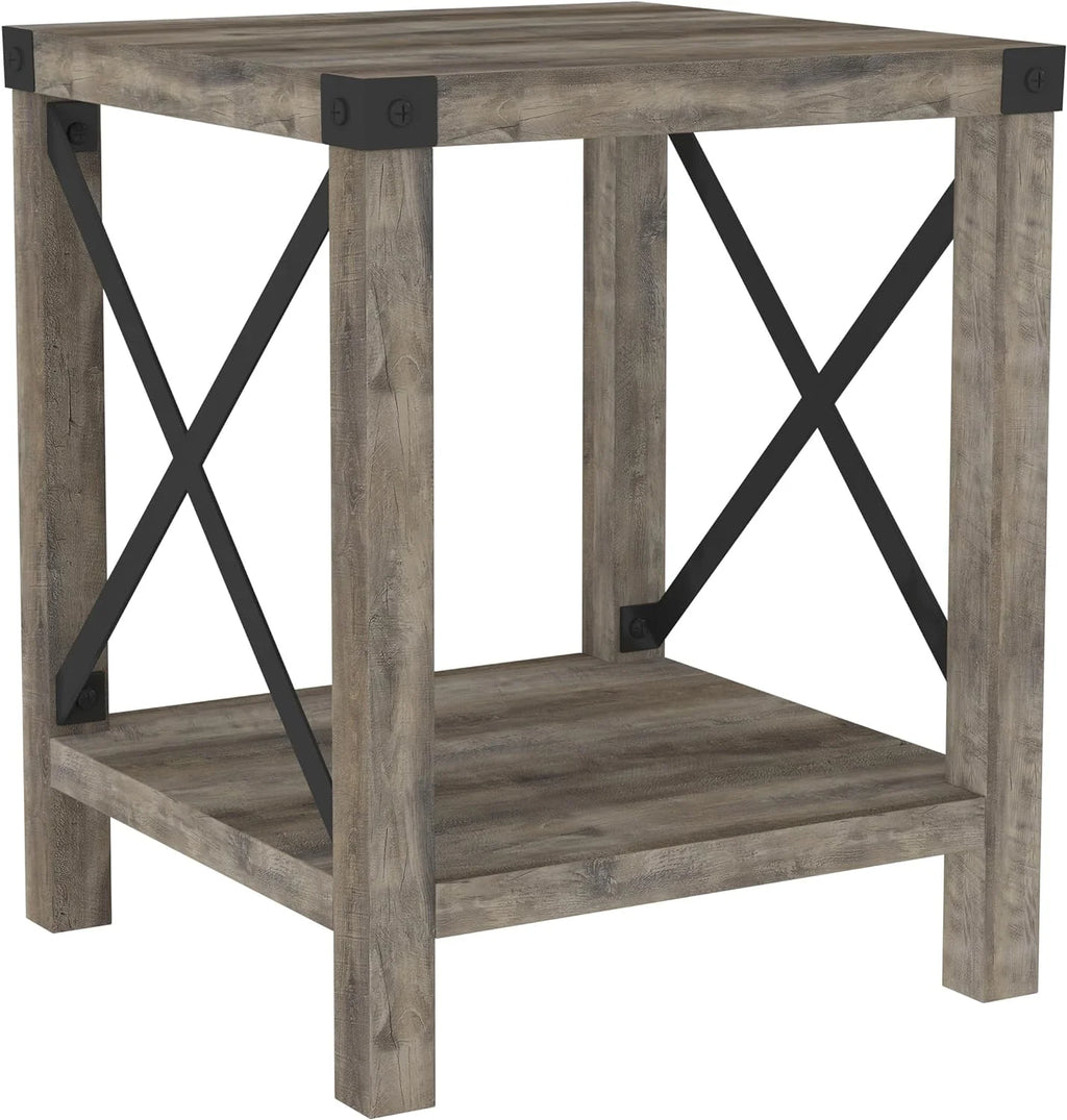 18 Inch Grey Wash Side Table M2258