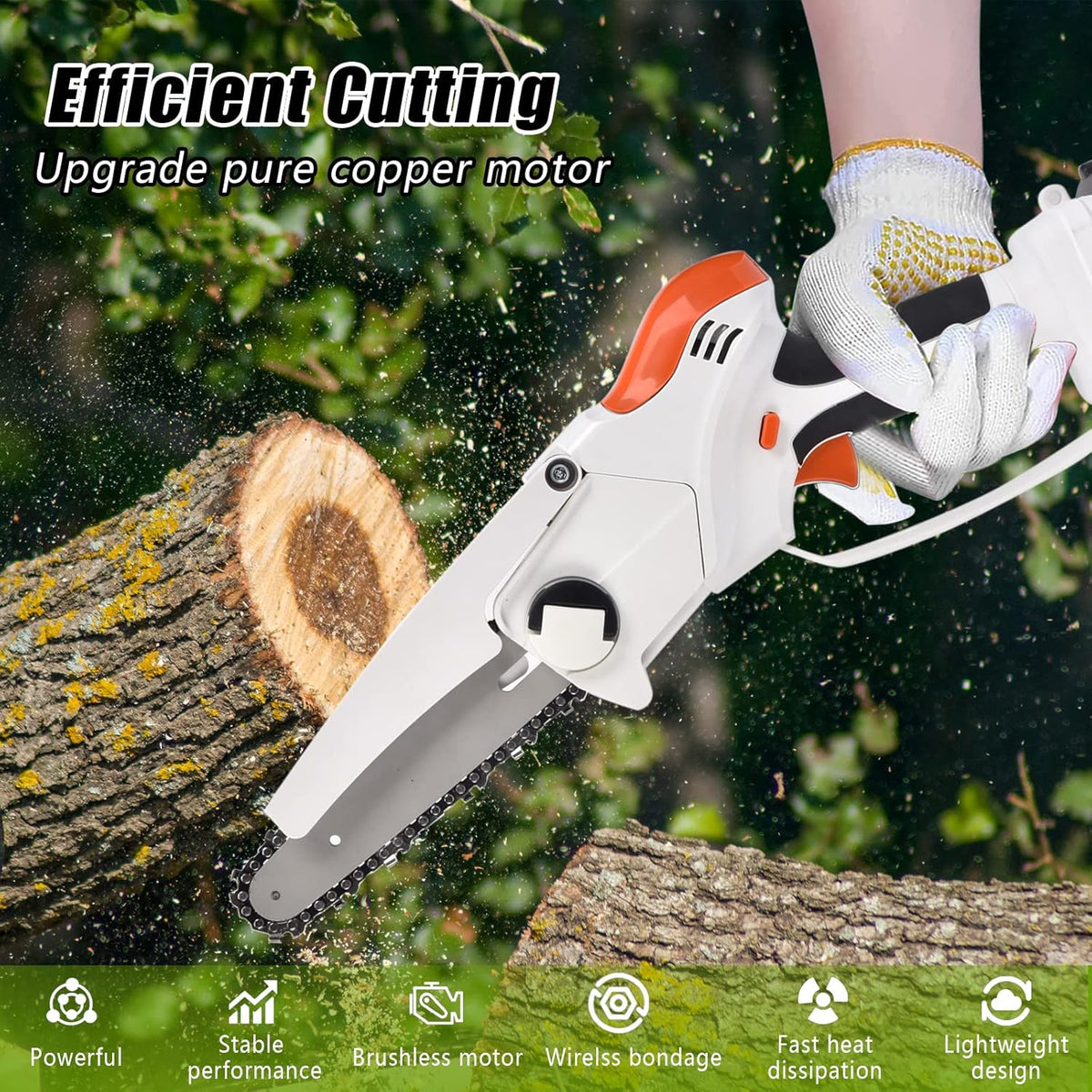 Mini Chainsaw Cordless 6'' 36V with 2 Rechargeable Batteries K53271