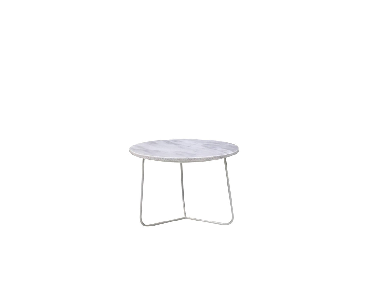 White Marble Top End Table I54915