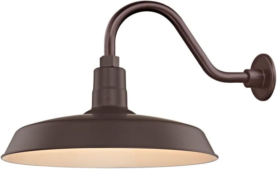 Bronze Gooseneck Outdoor Barn Light with 18 Inch Shade H25853