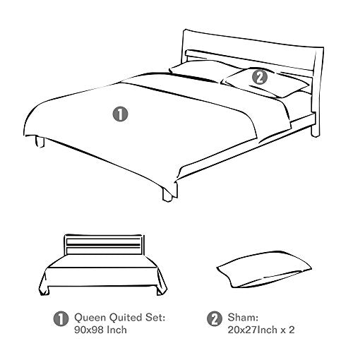 Oversized King 3-Piece Cotton Reversible Embroidered Quilted Bedding Set with Shams Y876239
