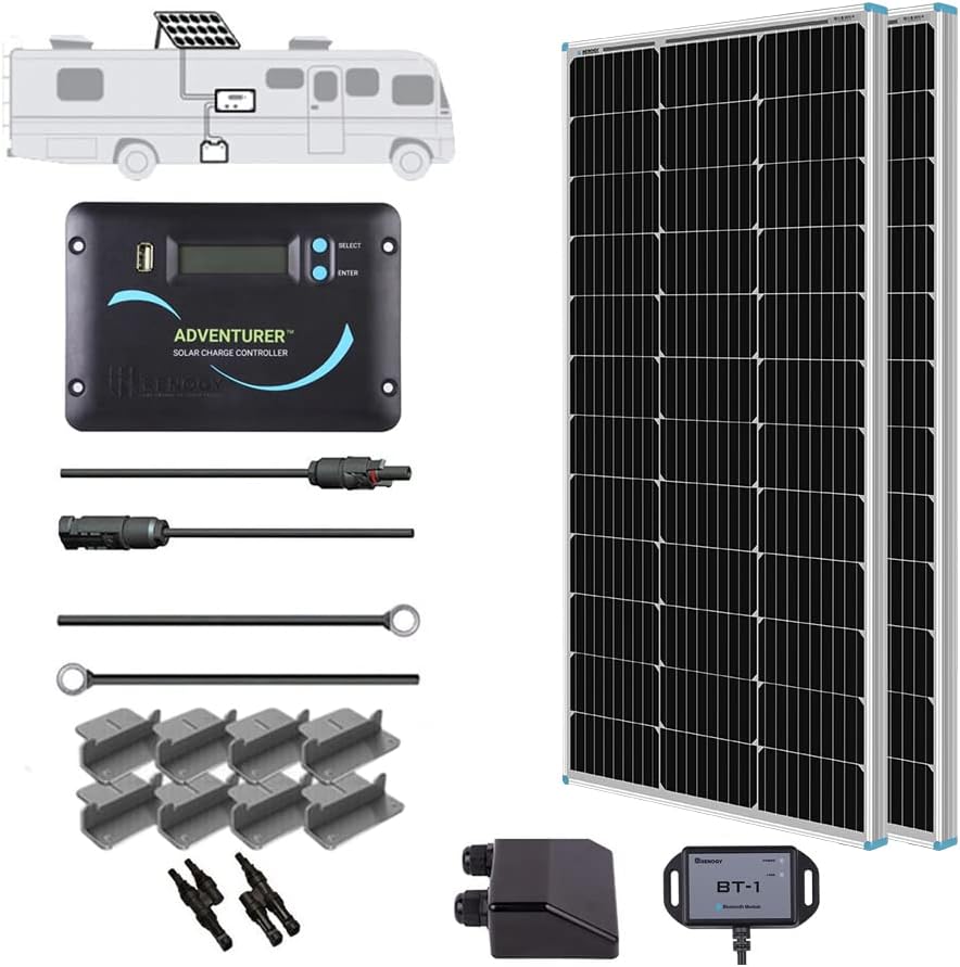 200 Watts 12 Volts Monocrystalline Solar Panel Kit with 30A PWM Charge Controller E67990