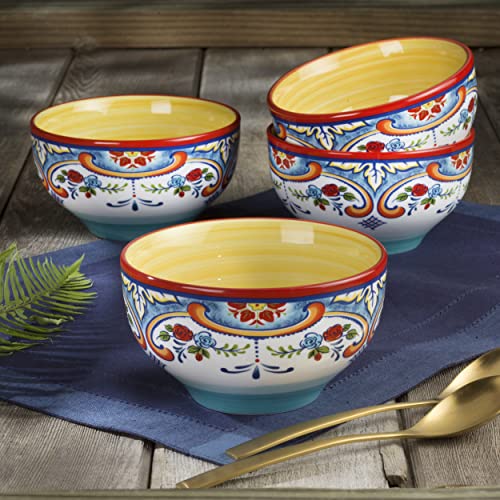 16 Piece Dinnerware Set, Service for 4, Multicolor P508