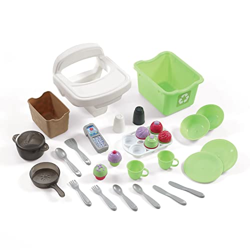 Pink Purple Kids Play Kitchen with 30 Piece Toy Accessories F631008