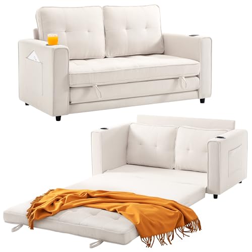Dark Blue Convertible Sleeper Sofa P866475