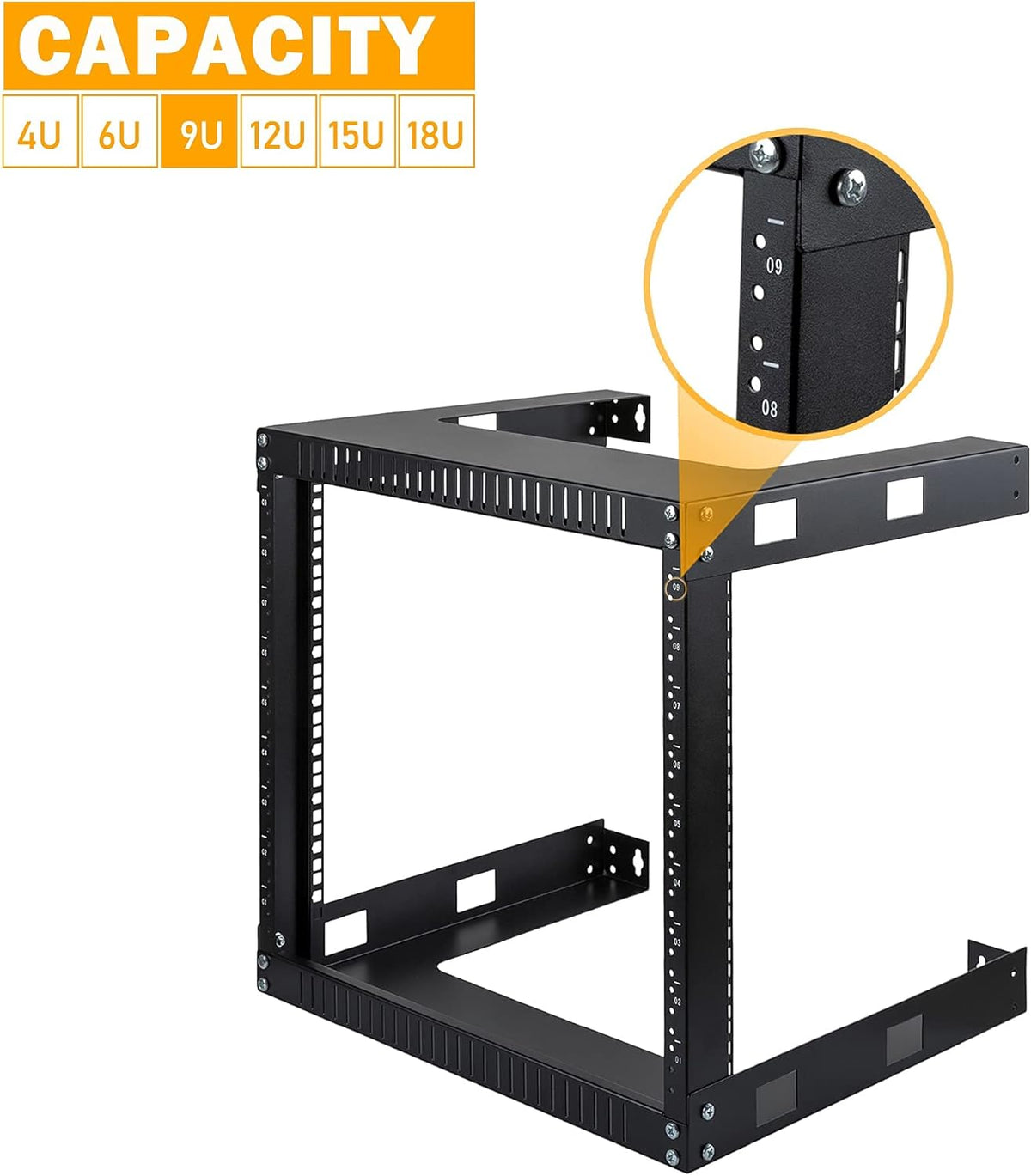 12U 19 Wall Mount Server Rack Black W12879