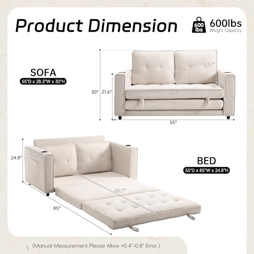 Dark Blue Convertible Sleeper Sofa P866475